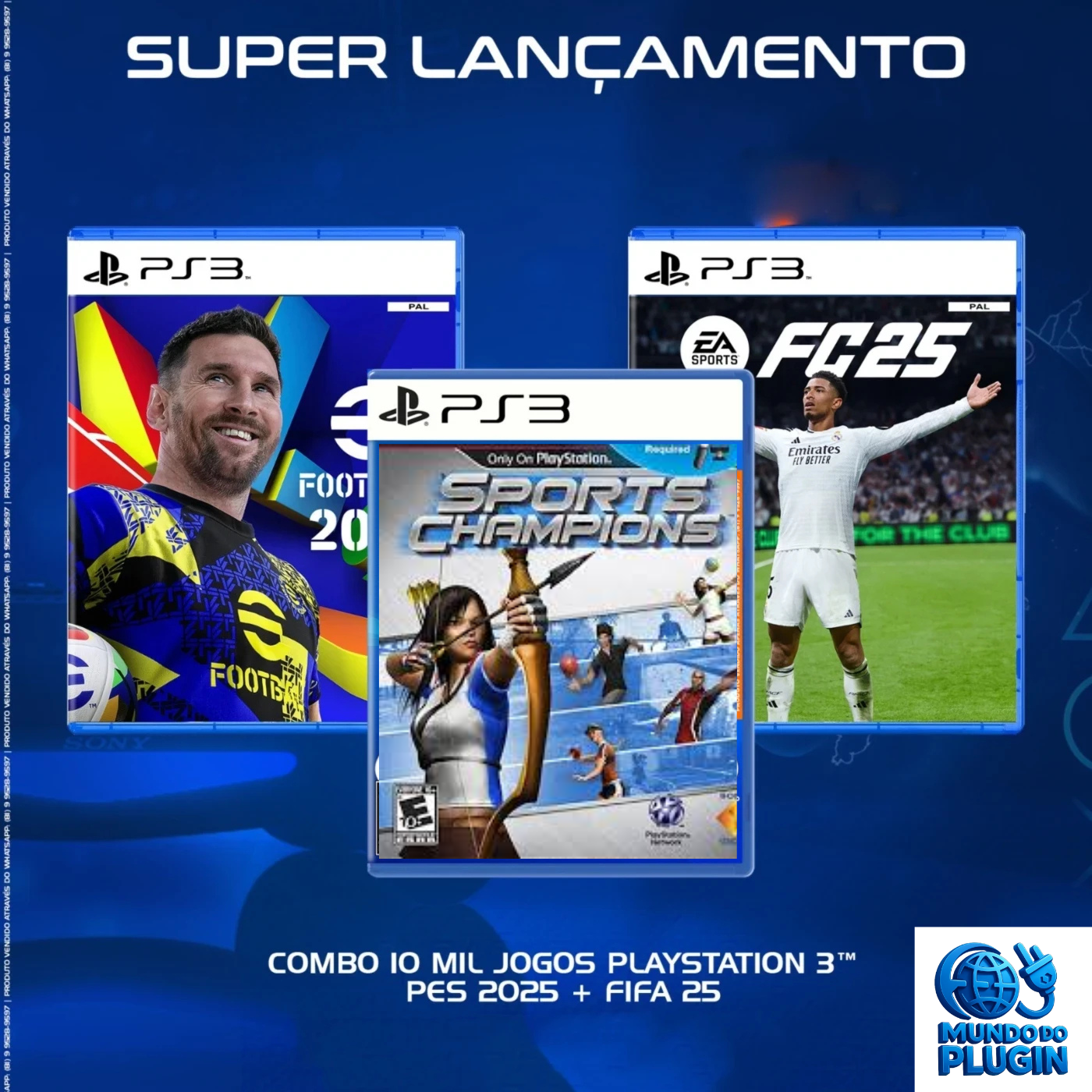 Combo PLAYSTATION 3 10.000 Mil Jogos + Pes 2025 + Fifa 25